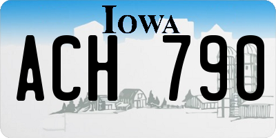 IA license plate ACH790