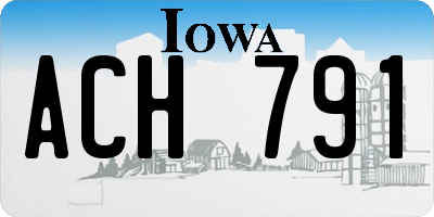 IA license plate ACH791