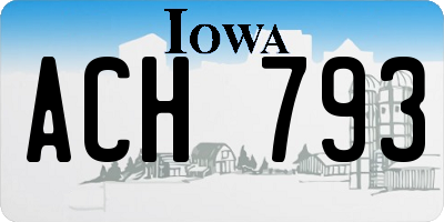 IA license plate ACH793