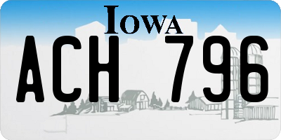 IA license plate ACH796
