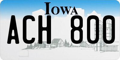 IA license plate ACH800