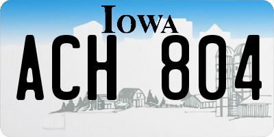IA license plate ACH804