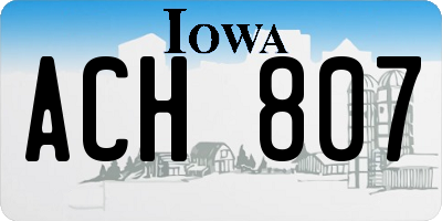 IA license plate ACH807