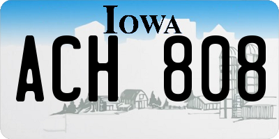 IA license plate ACH808