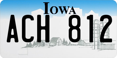 IA license plate ACH812