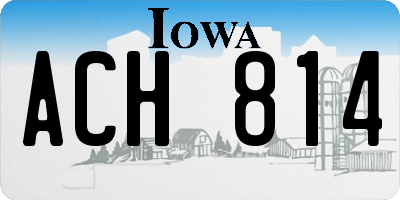 IA license plate ACH814