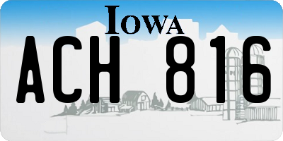 IA license plate ACH816