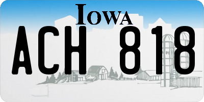 IA license plate ACH818