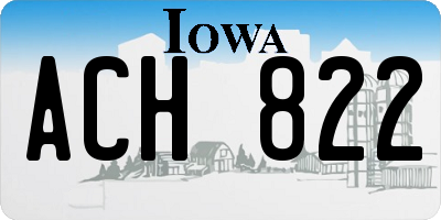 IA license plate ACH822