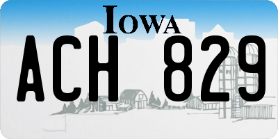 IA license plate ACH829