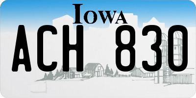 IA license plate ACH830