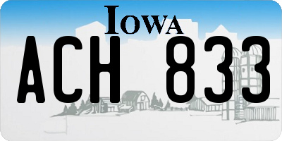 IA license plate ACH833