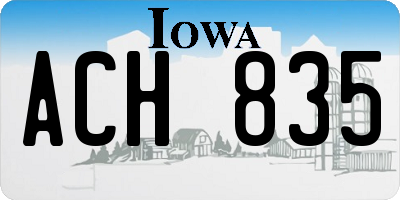 IA license plate ACH835