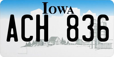 IA license plate ACH836