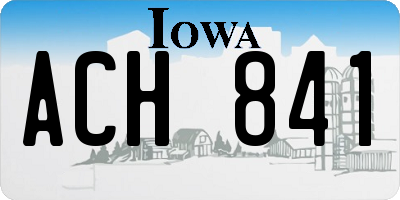 IA license plate ACH841