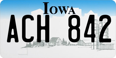 IA license plate ACH842