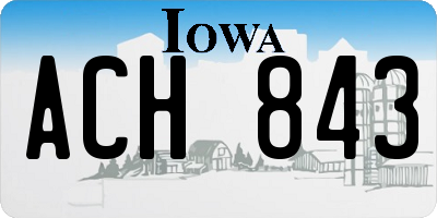 IA license plate ACH843