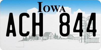 IA license plate ACH844