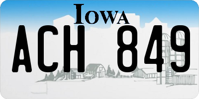 IA license plate ACH849