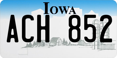 IA license plate ACH852