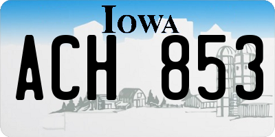 IA license plate ACH853