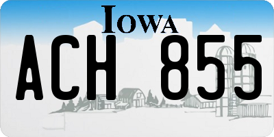 IA license plate ACH855