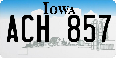 IA license plate ACH857