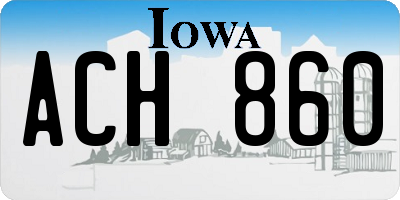 IA license plate ACH860