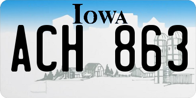 IA license plate ACH863