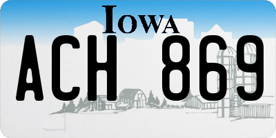 IA license plate ACH869