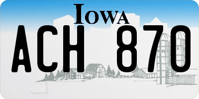 IA license plate ACH870