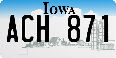 IA license plate ACH871