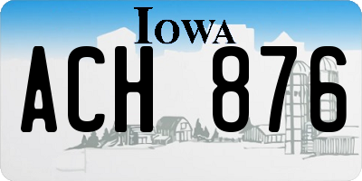 IA license plate ACH876