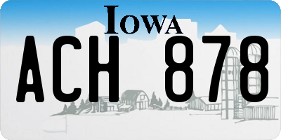 IA license plate ACH878