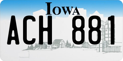 IA license plate ACH881