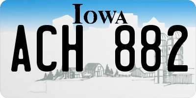 IA license plate ACH882