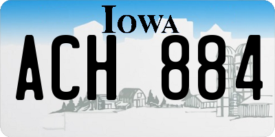 IA license plate ACH884