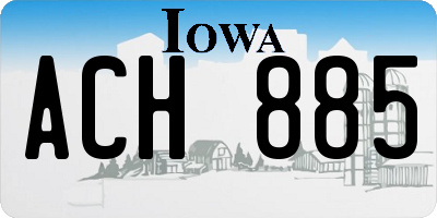 IA license plate ACH885