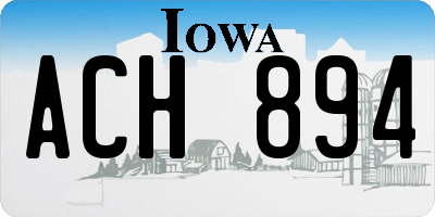IA license plate ACH894