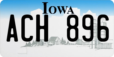 IA license plate ACH896