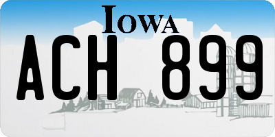 IA license plate ACH899