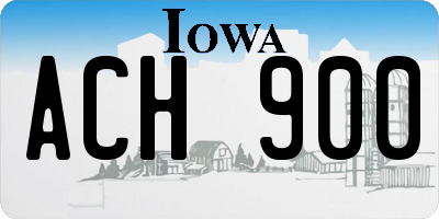 IA license plate ACH900