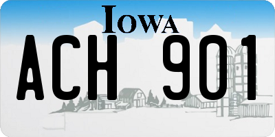 IA license plate ACH901