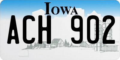 IA license plate ACH902