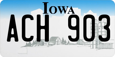 IA license plate ACH903