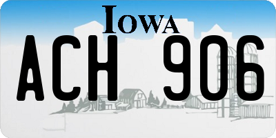 IA license plate ACH906