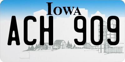 IA license plate ACH909