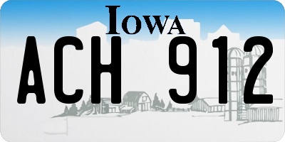 IA license plate ACH912