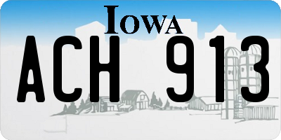 IA license plate ACH913