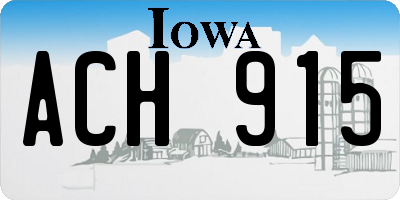IA license plate ACH915